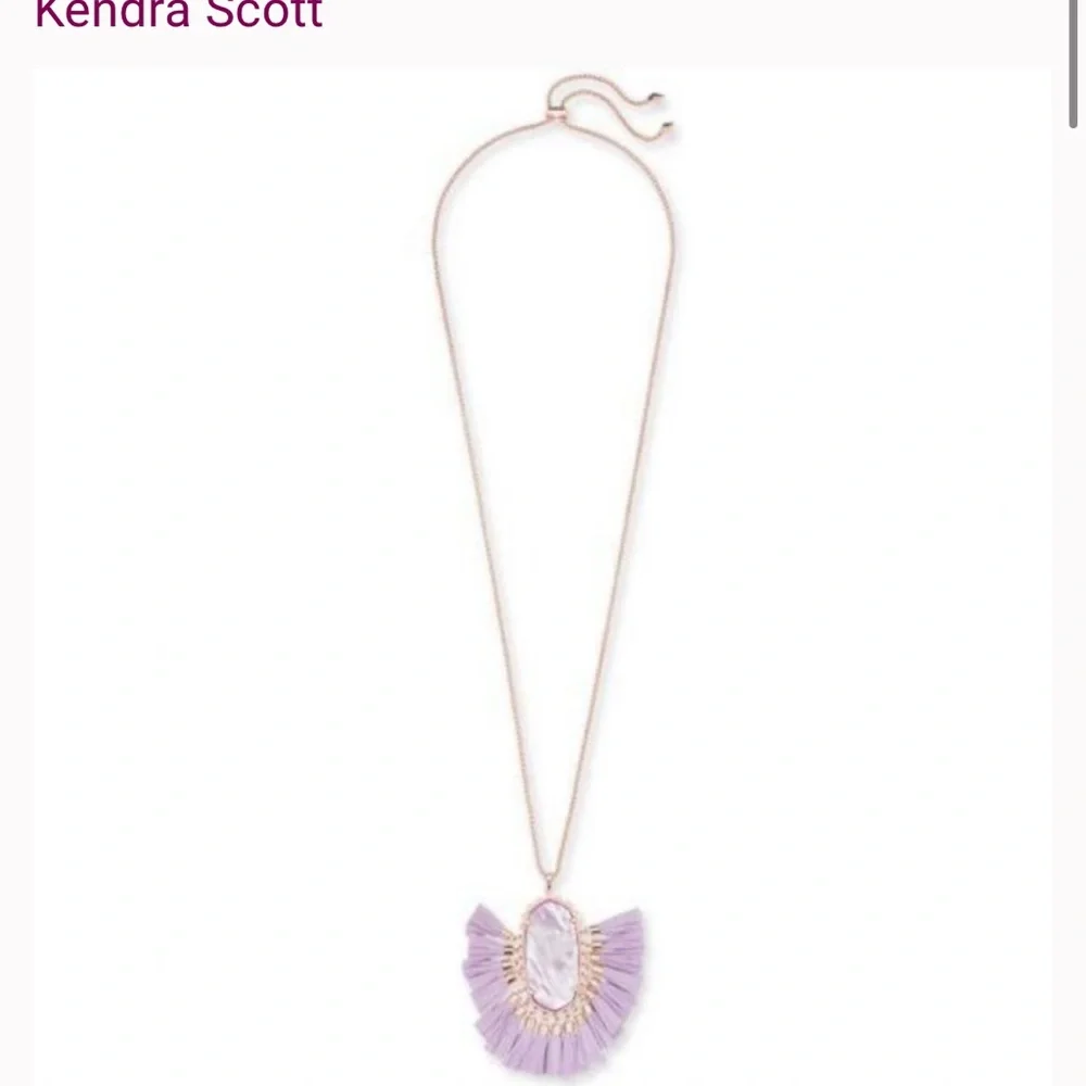 Kendra Scott Betsy Necklace Rose Gold Lilac Mother-of-Pearl NWT- neverworn - Picture 6 of 11